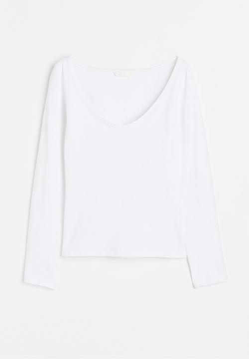 H&M - Long-sleeved jersey top - white