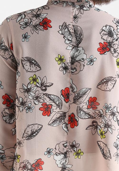 Influence. - Handkerchief Hem Floral Shirt 