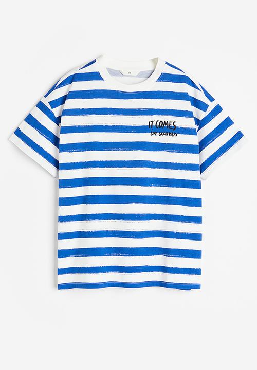 H&M - Printed t-shirt - blue/striped