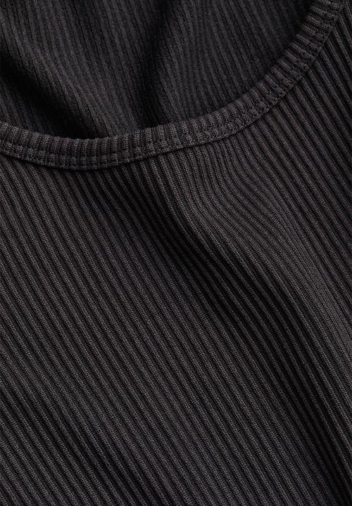 H&M - Ribbed jersey top - black
