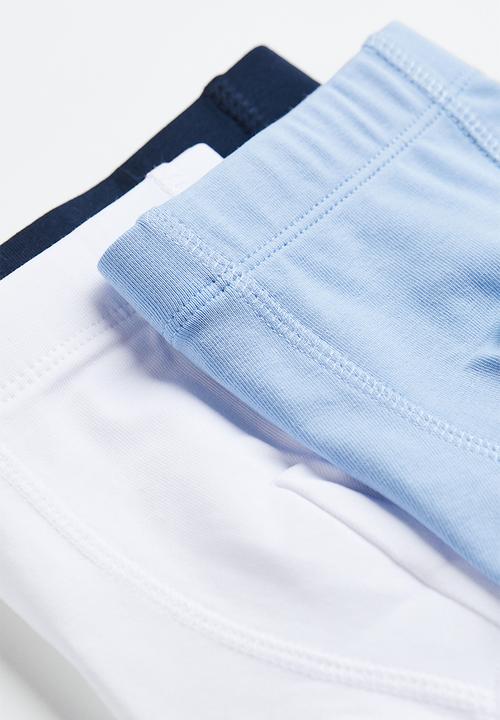 H&M - 3 Pack boxer shorts - light blue & navy blue 