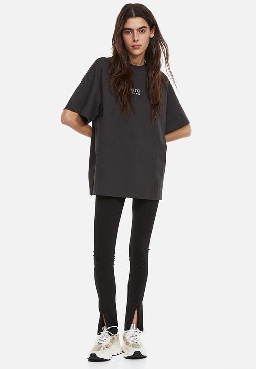 H&M - Oversized t-shirt - dark grey/nyc