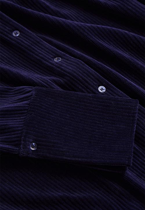 H&M - Ribbed velour shirt - dark blue
