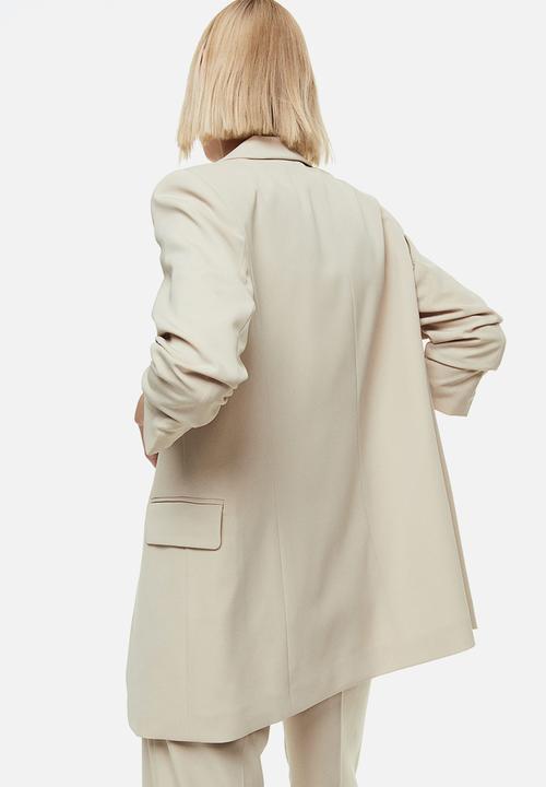 H&M - Gathered-sleeve jacket - beige