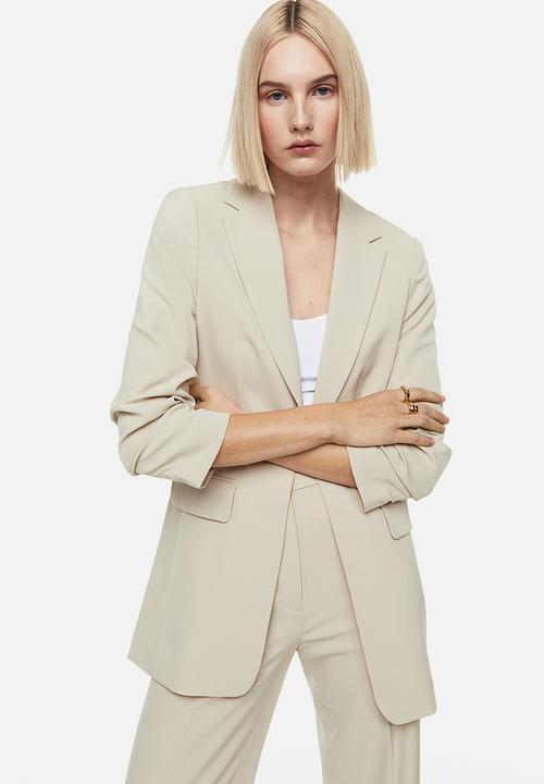 H&M - Gathered-sleeve jacket - beige