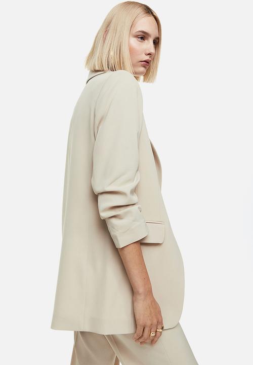 H&M - Gathered-sleeve jacket - beige