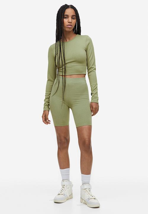 H&M - Ribbed cropped top - green