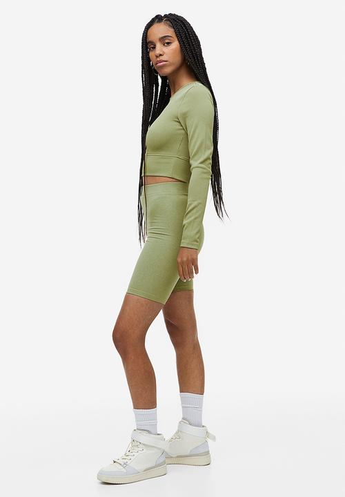 H&M - Ribbed cropped top - green