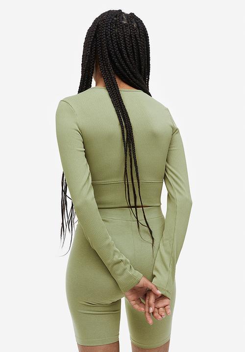 H&M - Ribbed cropped top - green