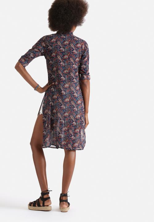 Influence. - Paisley Print Longline Shirt 