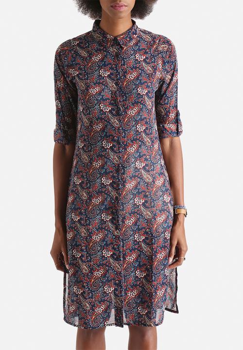 Influence. - Paisley Print Longline Shirt 