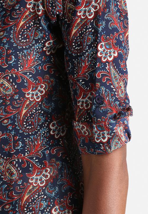 Influence. - Paisley Print Longline Shirt 