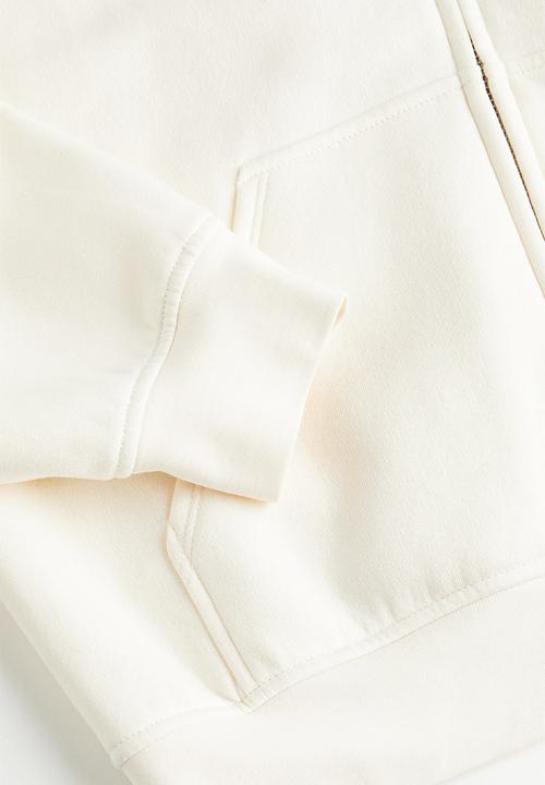H&M - Oversized zip-through hoodie - cream 
