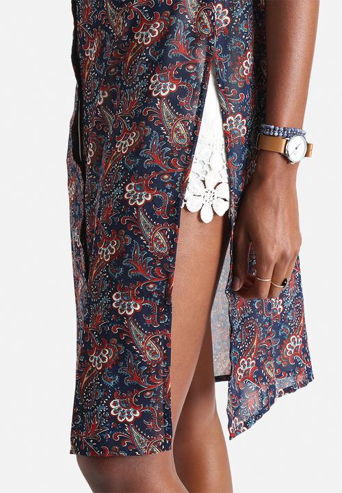 Influence. - Paisley Print Longline Shirt 
