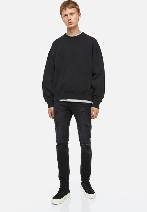 H&M - Skinny jeans - black trashed