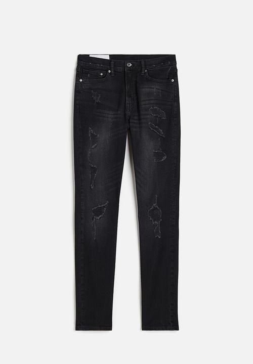 H&M - Skinny jeans - black trashed