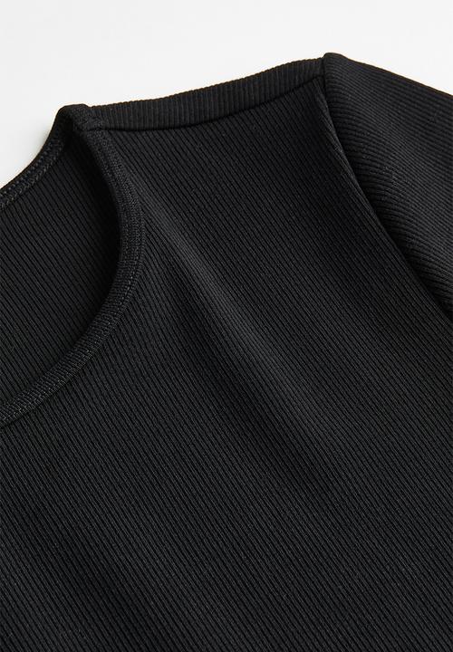 H&M - Ribbed t-shirt - black