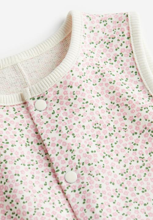 H&M - Cotton romper suit - white & pink floral
