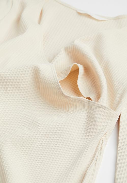 H&M - Mama ribbed nursing top - cream