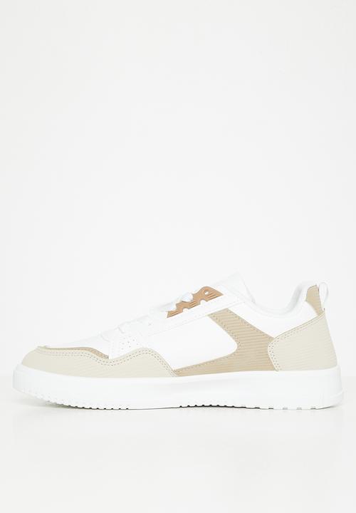 Tom Tom - Chunky colour block sneaker - beige & white
