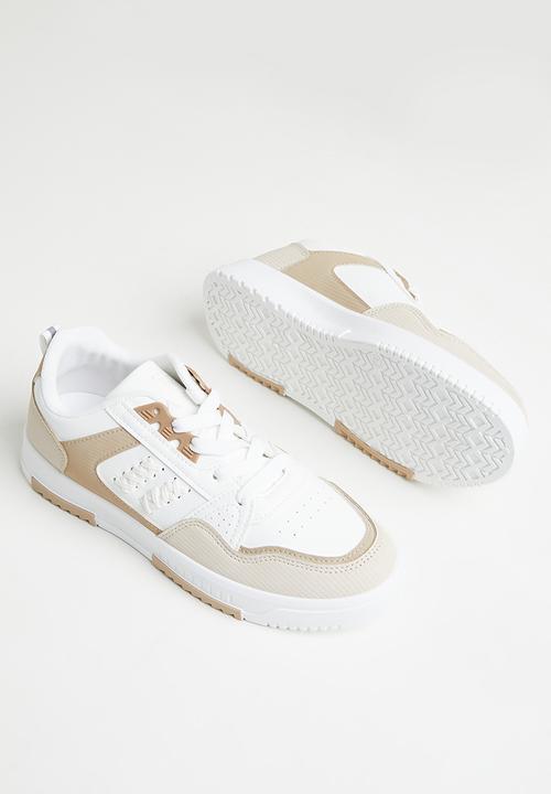 Tom Tom - Chunky colour block sneaker - beige & white