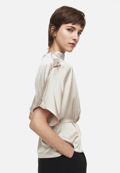 H&M - Peplum blouse - light beige 
