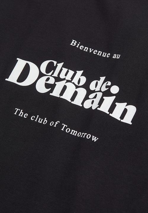 H&M - Relaxed fit printed T-shirt - black club de demain