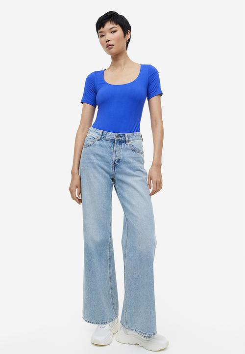 H&M - Short-sleeved thong body - bright blue