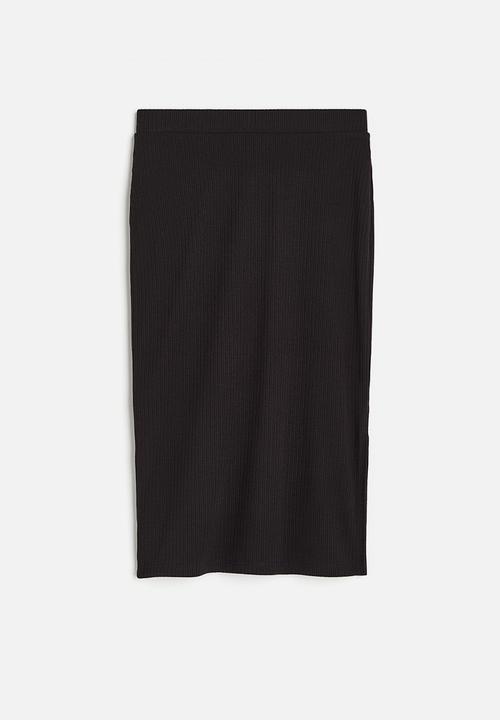 H&M - Ribbed skirt - black