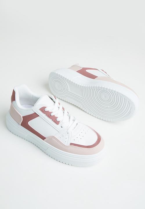 Tom Tom - Colourblock sneaker - white & mink
