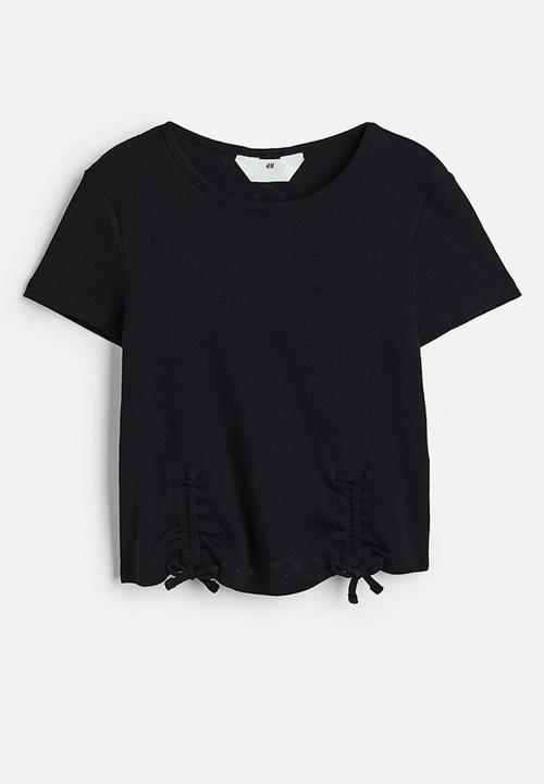 H&M - Tie-detail top - black