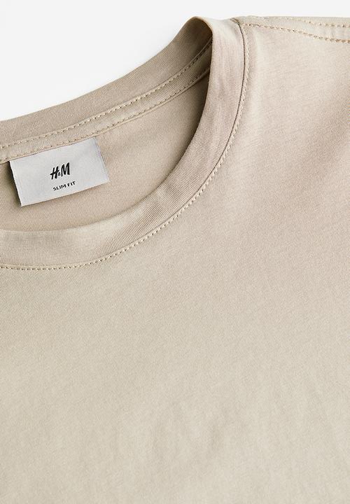 H&M - Slim fit pima cotton T-shirt - beige