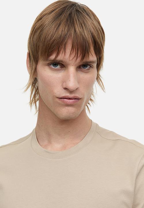 H&M - Slim fit pima cotton T-shirt - beige