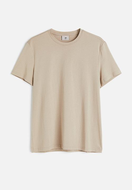 H&M - Slim fit pima cotton T-shirt - beige