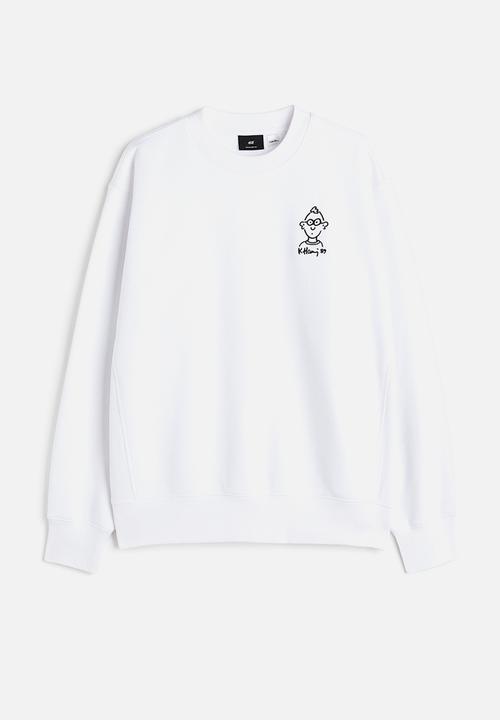H&M - Oversized fit printed sweatshirt - white keith haring