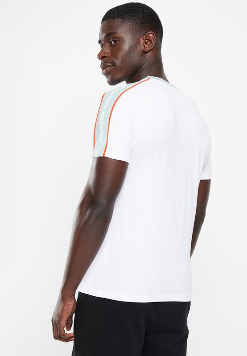 POLO - Men sport contrast tee - white