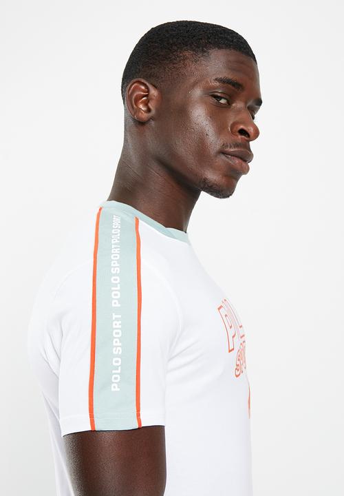 POLO - Men sport contrast tee - white