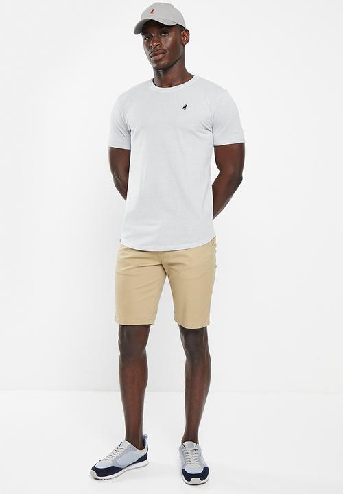 POLO - Mens pjc overdyed short sleeve tee - grey melange