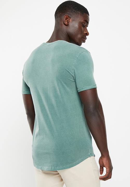 POLO - Mens pjc overdyed short sleeve tee - light blue