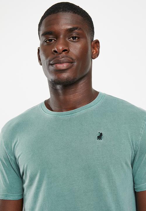 POLO - Mens pjc overdyed short sleeve tee - light blue