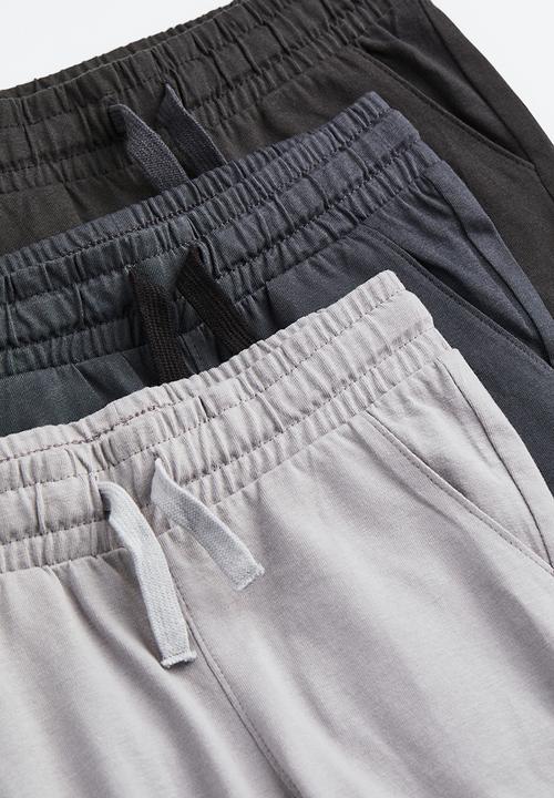 H&M - 3-Pack cotton jersey joggers - light grey & dark grey