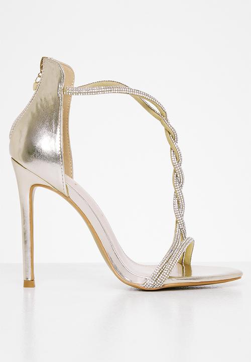 SISSY BOY - Incoming diamante stiletto - gold & silver