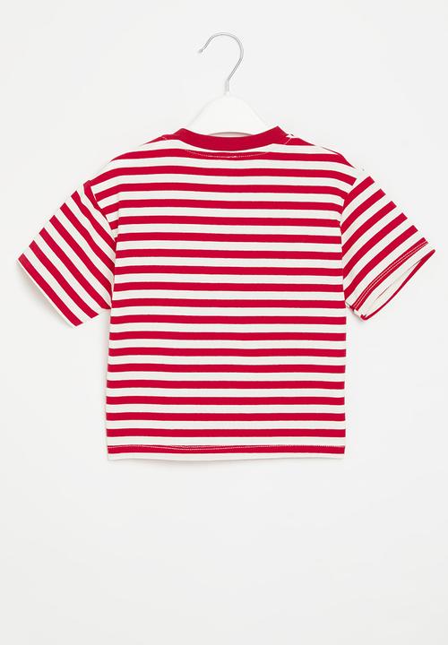 Pop Candy - Stripe tee - red & white