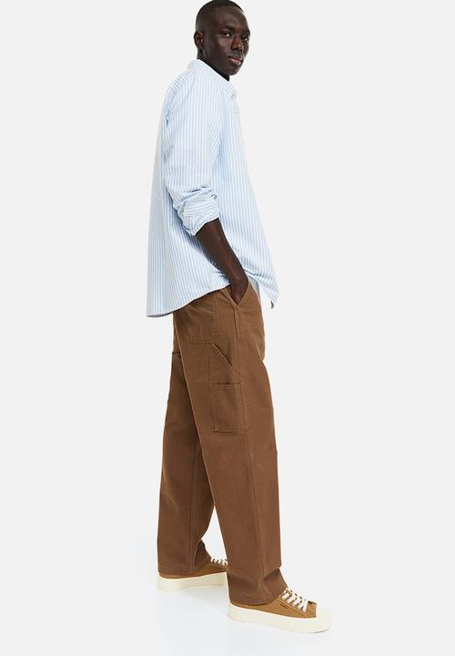 H&M - Regular fit oxford shirt - light blue & white striped