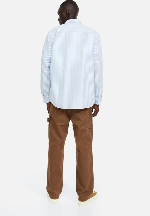H&M - Regular fit oxford shirt - light blue & white striped