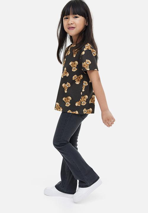 H&M - Printed T-shirt - dark grey teddy bears