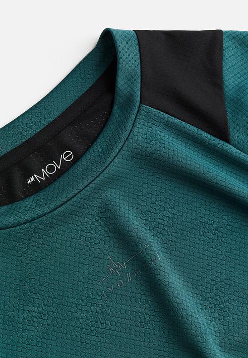 H&M - Drymove™ sports top - teal block coloured