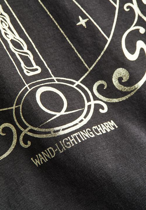 H&M - Printed cotton T-shirt - dark grey harry potter 