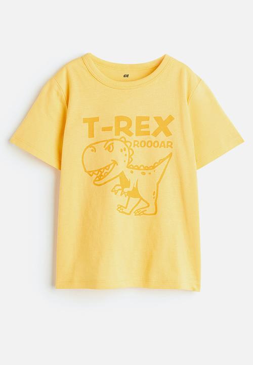 H&M - Printed cotton T-shirt - yellow t-rex