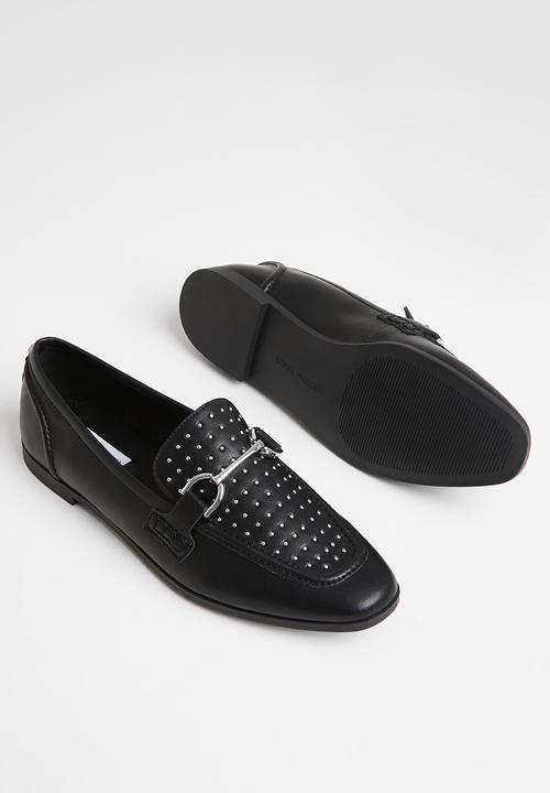 Steve Madden - Carrine-S leather loafer - black & silver 